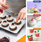 TeamFar Muffin Pan, 6 Cup Muffin Pan for Baking, Cupcake Pan Muffin Tin Tray Set Stainless Steel for Making Cakes Cornbread Quiche and More, Healthy & Durable, Oven & Dishwasher Safe