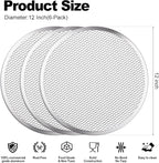 Pizza Pan Set of 3pcs, Aluminum Pizza Screen, Metal Pizza Tray for Oven Kitchen Baking Home Restaurant, Dishwasher Safe (12inch-6pcs)