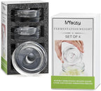 MFacoy 4-Pack of Fermentation Glass Weights with Easy Grip Handle for Great Wide Mouth Canning Mason Jars, Pickling Sourkrout Kraut Glass Weight Fermentation Kit with Easy Grip Handle, Dishwasher Safe