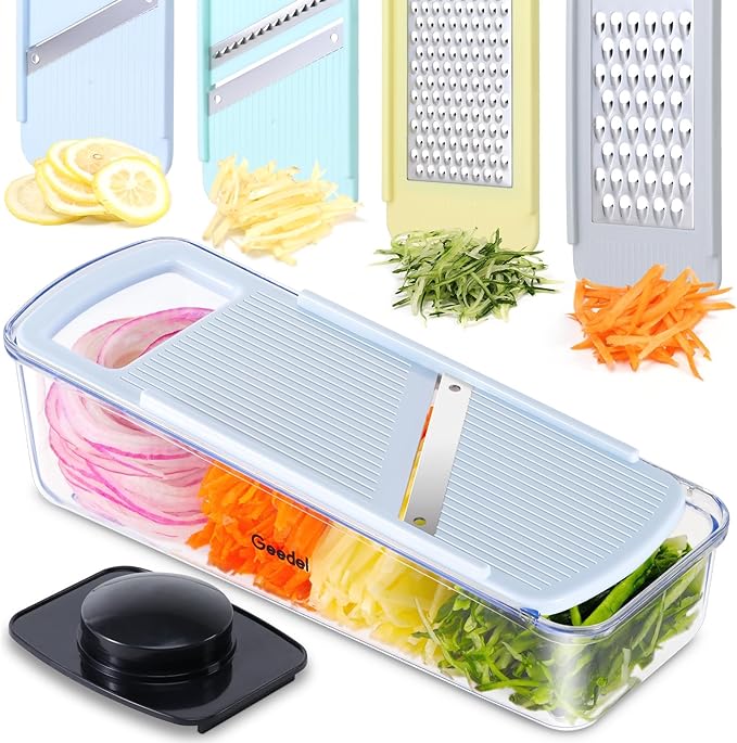 Geedel Professional Mandoline Slicer for Kitchen, Multi Purpose Vegetable Slicer Cutter, Vegetable Cutter Onion Cutter for Veggie Fruit Cheese