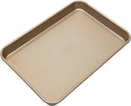 Kitchen Details Pro Series Medium Baking Sheet | Dimensions: 15.5" x 10.6" x 1" | Nonstick | Gold | Textured Diamond Base | Easy to Clean | Safe up 500 Degrees | Bakeware | Kitchen