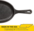 Lodge 10 x 7.5 Inch Cast Iron Oval Serving Griddle - Cast Iron Fajita Pan with Signature Teardrop Handle - Fajita Skillet for Use in the Oven, on the Stove, or on the Grill or Over a Campfire - Black