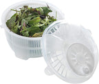 Mabel Home Salad Spinner, Salad Tosser and Mixer, 5,5 Quart, Vegetable Spinner -EXTRA Salt&Pepper Shaker inc. (White)