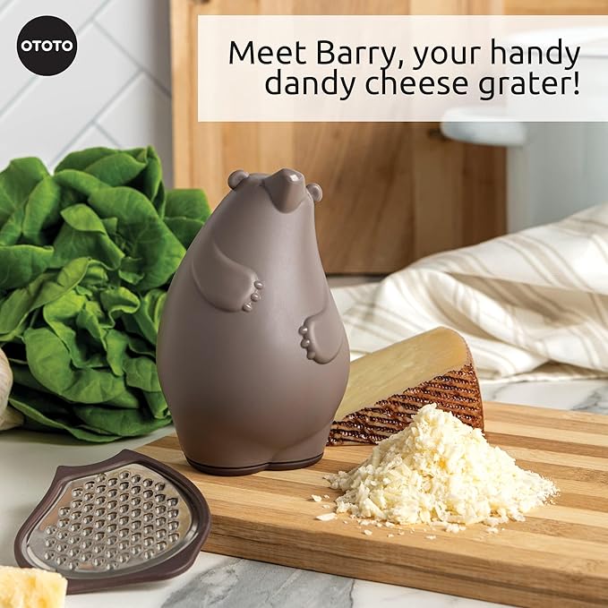 OTOTO Mushroom - Foldable Kitchen Funnel + Barry The Bear Box Cheese Grater (Bundle of 2)