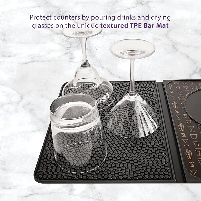 Talisman Designs Multi-Use Cocktail bar Mat, Black