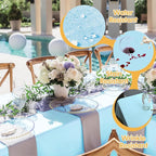 BRILLMAX 8 Pack Light Blue Tablecloths for 6 Foot Rectangle Tables 60 x 102 Inch - 6ft Rectangular Bulk Linen Polyester Fabric Washable Cloth Cover for Wedding Reception Banquet Birthday Party
