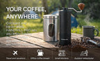 Manual Coffee Grinder - Adjustable Setting for French Press/Espresso Adjustable Setting for French Press/Espresso - (Storing tin + cleaning brush + measuring scoop)