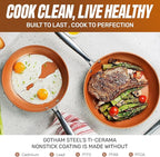 Gotham Steel True 20 Pc Ceramic Cookware Set Nonstick, Ceramic Pots and Pans Set Non Stick with Deep Square Pan Set & Bakeware Set, Non Toxic PFOA PFOS Free, Oven & Dishwasher Safe, No Cheater Pieces