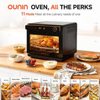 OUNIN 24L Steam and Air Fryer Combo Countertop Oven,11-in-1 Convection Baking and Steam,Bake,Broil,Dehydrate,304 Stainless Steel,Fast Cooking with Precise Electronic Temperature Control,for Gifting