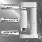 Fizzit Stainless Steel Sparkling Water Maker Bundle | Includes Soda Maker, CO2 Cylinder, & 12-Flavor Variety Pack | Customizable Carbonated Water Machine, Reusable bottle & Eco-Friendly