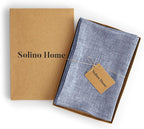 Solino Home Linen Cloth Napkins Set of 4-100% Pure Linen Chambray Indigo Dinner Napkins 20 x 20 Inch - Athena, Handcrafted and Machine Washable - Holiday, Winter, New Year