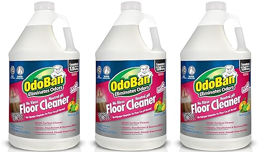 OdoBan Pet Solutions No Rinse Neutral pH Floor Cleaner Concentrate, Made in the USA, Splash O' Citrus Scent, 3 Gallons