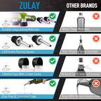Zulay Kitchen (2 pack 17oz Olive Oil Dispenser Bottle For Kitchen - Glass Olive Oil Bottles With 2 Spouts, 2 Removable Corks, 2 Caps, & 1 Funnel - Oil Bottle For Kitchen & Storing Liquids