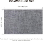 Placemats Set of 4, Bilayer Thickened Linen Place Mats Heat Resistant Machine Washable Wrinkle Free Carefully Selected Polyester Mats for Kitchen/Dining/Coffee Table (Light Grey)
