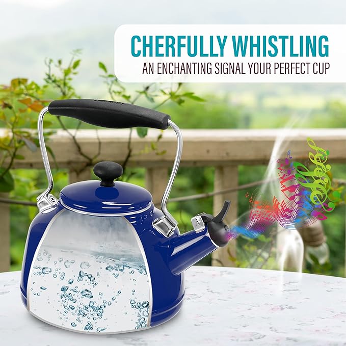 Chantal Tea Kettle, Vintage Series, Enamel on Steel, Whistling (Cobalt Blue)