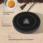 Mug Warmer, Coffee Mug Warmer with Three Temperature Settings, Auto Shut Off Coffee Warmer, Mug Warmer for Desk with Large Heating Plate, Easy to Clean Coffee Cup Warmer for Milk,Tea and Chocolate