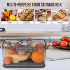 Gifhomfix Bread Box Bread Boxes for Kitchen Counter Airtight, Time Recording Bread Storage Container with Lid, Bread Keeper for Homemade Bread, Toast, Bagel, Donut and Cookies, LARGE Dark Grey