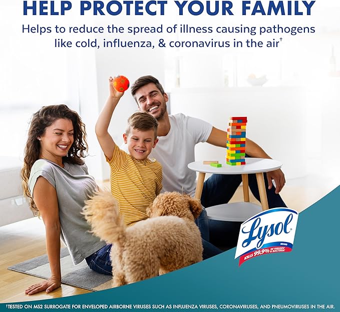 Lysol Air Sanitizer Spray with Odor Eliminator for Home & Office, Sanitizing Spray, Air Freshener Alternative, Simple Fresh Scent, 10 oz (Pack of 3)