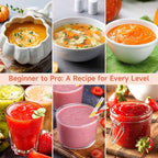 Homtone Soup Maker 2L, Makes 2-6 Servings, 6-in-1 Multifunctional Smooth and Chunky Soup Machine Cooker, Electric Bleander for Homemade Soups, Stainless Steel