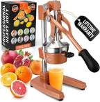 Zulay Kitchen Cast Iron Juicer - Easy-to-Clean Heavy-Duty Manual Juicer, Professional Citrus Juicer - Stainless Steel Lemon Squeezer - Manual Citrus Press & Orange Squeezer - Orange Juicer