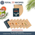 HMYBAR® 22-pc Cocktail Shaker Set(24oz/700ml) | Mixology Bartender Kit | Bar Tool Set | Martini Making Set with 39-Recipe Cocktail Cards & Kit's Deco, Bamboo Stand Black Color, Silver Tools