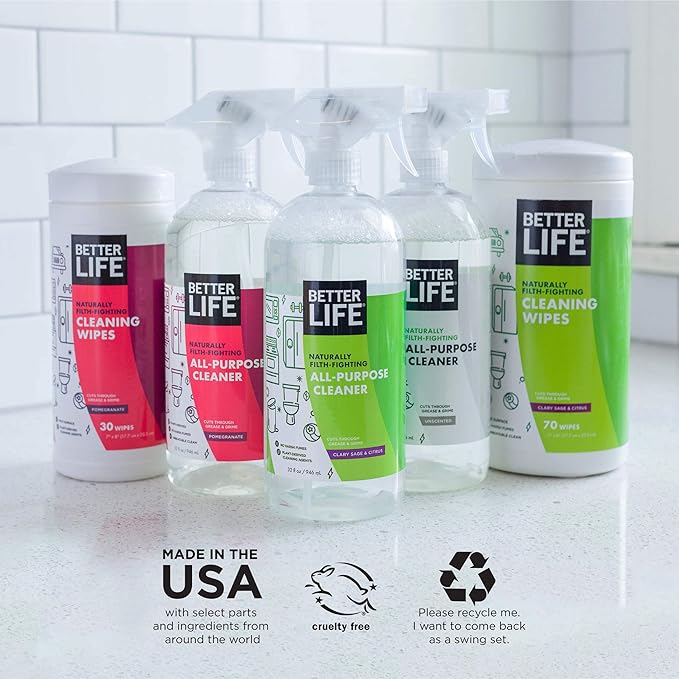Better Life All Purpose Cleaner - Multipurpose Home and Kitchen Cleaning Spray for Glass, Countertops, Appliances, Upholstery- Multi-surface Spray Cleaner - Currant and Citrus, 32oz (Pack of 1)