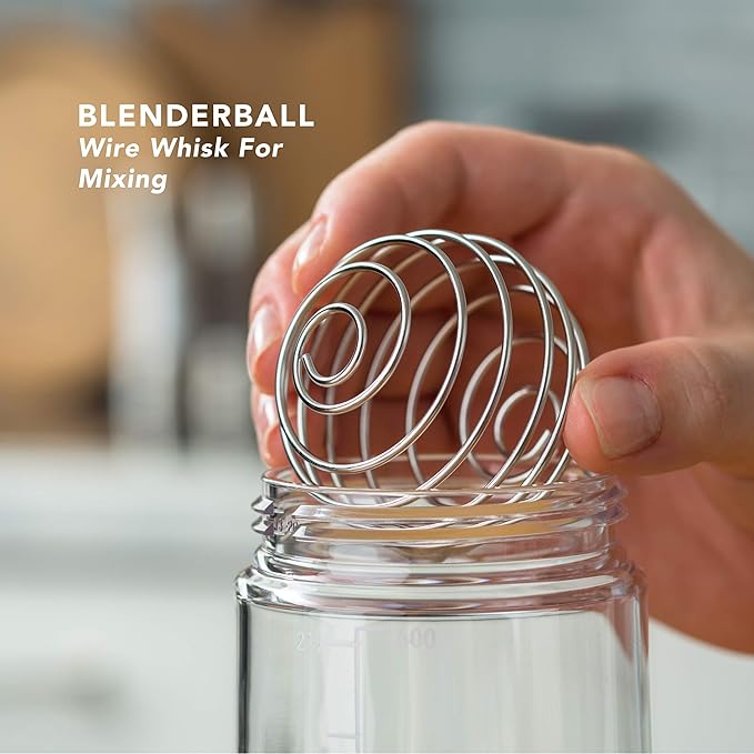 Whiskware Salad Dressing Shaker with BlenderBall Wire Whisk, Glass