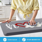 HappyTrends Kitchen Mat Cushioned Anti-Fatigue Rug Non-Slip Kitchen Rugs Stain Resistant Ergonomic Comfort Mat for Floor, Office, Sink, Laundry (17.3"x 28", Grey)
