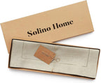 Solino Home Linen Square Placemats Set of 4-100% Pure Linen Natural Cloth Placemats 14 x 14 Inch - Classic Hemstitch, Machine Washable Place Mats for Holiday