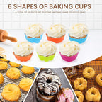 To encounter 24Pack Silicone Molds, Nonstick 2 3/4 inches Donut Mold, Silicone Baking Cups, Donut Pan, Muffin, Jello, Bagel Pan, Oven- Microwave- Dishwasher Safe