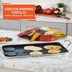 Imusa Double Burner Griddle Non-Stick 20-Inch, Black