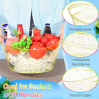 meekoo 6 Pcs Plastic Ice Buckets Bulk with Handles 4.5L Oval Storage Tub Large Capacity Ice Drink Bucket for Party Bar Wine Beer Champagne Beverage Bottle Cooler (4.5 L,Gold)