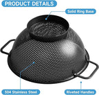 2PCS Black Colander for Kitchen, 3QT and 5QT, Stainless Steel Pasta Strainer with Handle, Pasta Strainer for Fruits Vegetables Cooking Food, Dishwasher Safe