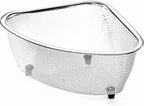 Fox Run Large Stainless Steel Triangular Colander, 3 Quart Pasta Strainer, 7” x 9.25” x 4”