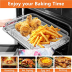Air Fryer Basket for Oven, 15.5" x 11.6" Large Air Fryer Tray and Pan, Stainless Steel Oven Air Fryer Basket and Air Fryer Pan Rack for Cooking Baking and Broiling