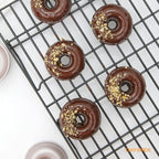CHEFMADE Mini Donut Cake Pan Set, 3-Inch 4Pcs Non-Stick Ring Doughnut Bakeware for Oven and Instant Pot Baking (Champagne Gold)