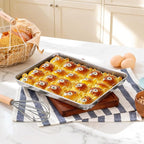 Onader 9 x 13 Inch Baking Sheet, Stainless Steel Quarter Sheet Pan for Baking & Roasting, Metal Cookie Toaster Oven Pan Tray, Heavy Duty & Dishwasher Safe, 1-Pack (Actual Size: 12.5" x 9.7")