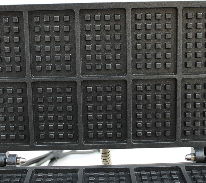 10pcs Commercial Waffle Maker Electric Waffle Machine 110V Temperature 122-572℉,No-Stick Belgian Waffle Baker for Restaurant and Home Use