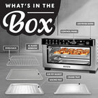 Gourmia Toaster Oven Digital Air Fryer - Convection Mode with 4 Slice Capacity, 3 Rack Positions, 12 Presets, Toast, Bagel, Bake, Roast, Broil, Dehydrate, Popcorn, Fits 9" Pizza, Stainless Steel