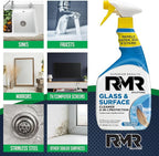 RMR Shower Spray, 2-in-1 Glass and Surface Cleaner Plus Repellent, Streak-Free Multi-Surface Treatment for Window, Car, and More, 30-Fluid Ounce Spray Bottle