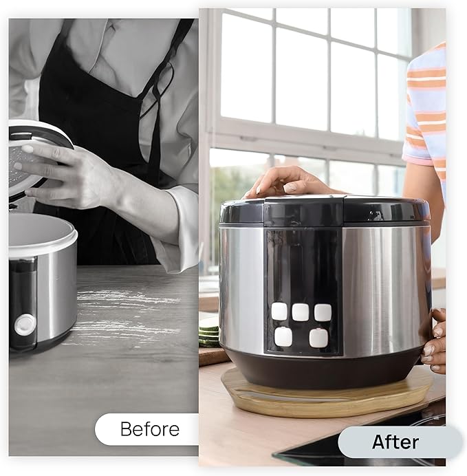 Ibyx Elegant Round Sliding Tray for Your Pressure Cooker, Air Fryer & Heavy Kitchen Appliances - Sturdy, Slides Easily from Under The Cabinet (Natural, 13”)