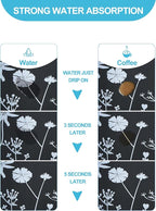 Dish Drying Mat for Kitchen Counter, 16"x24" Dish Drying Pad with Non-slip Rubber Backed, Hide Stain Anti Absorbent for Kitchen Counter, Drying Mat for Coffee Machine Dish Rack (Gray Daisy)