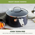 GreenPan Valencia Pro Ceramic Nonstick 1.66QT & 3.3QT Saucepan Pots with Lids Set, Hard Anodized PFAS-Free Cookware, Induction Ready & All Cooktops, Soup & Sauce, Dishwasher & Oven Safe to 600F, Gray