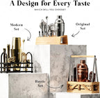 BARE BARREL® Mixology Bartender Kit Bar Set | 14-Piece Cocktail Shaker Set | Martini Barware Mixing Tools for Home Bartending | 35 Recipe Cards | Gift Set (28oz Boston Shaker, Silver/Black)
