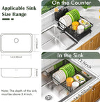 Kmiectse Dish Drying Rack - Space-Saving Small Dish Rack for Kitchen Counter, Rust-Resistant Kitchen Drying Rack, Compact Dish Drainer Organizer with Utensil Holder for Home Kitchen, Black