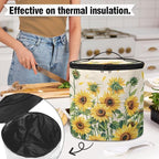 Sunflower Pressure Cooker Cover for Picnic Air Fryer Carry Bag Slow Cooker Cover Kitchen Round Applicances Storage Bag (Enclosed on the Bottom)