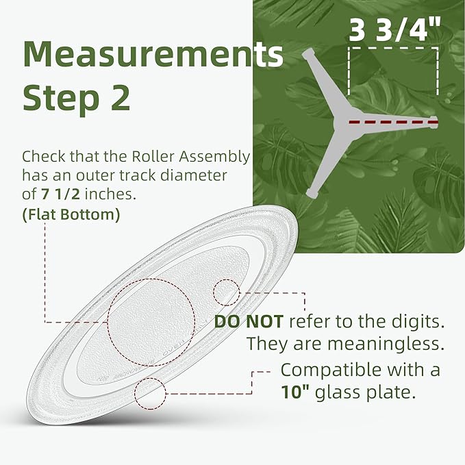 10" Microwave Turntable Compatible with GE WB49X10010, 10 inch Replacement Microwave Glass Plate for Whirlpool WP8205098, LG 3390W1G005D
