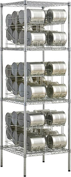 Commercial 24" x 36" Chrome Wire Shelf Kit with 6 Wire Can Racks (28W-672)