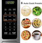 BLACK+DECKER EM036AB14 Digital Microwave Oven with Turntable Push-Button Door, Child Safety Lock, Stainless Steel, 1.4 Cu.ft