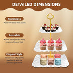 10 Pack Dessert Table Display Set - 4 x Three-Tier Square Cupcake Stands and 6 x Serving Trays, Elegant Tableware for Cakes, Cupcakes, Pastries, and Snacks, Perfect for Parties (Black)
